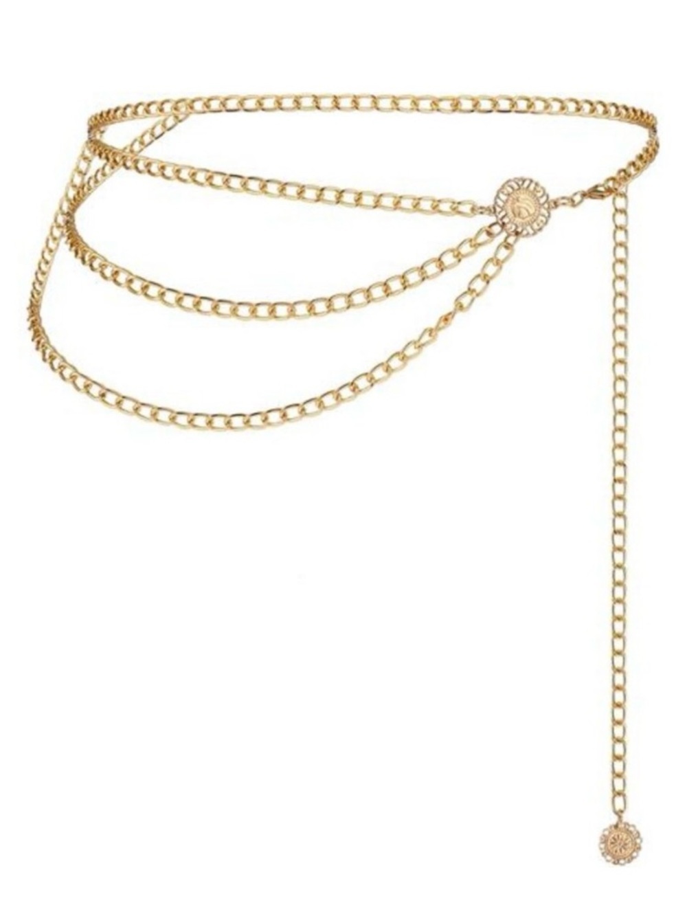 Multilayer Metal Waist Chain, Women Dress Belt Chain Belt Cute Belt